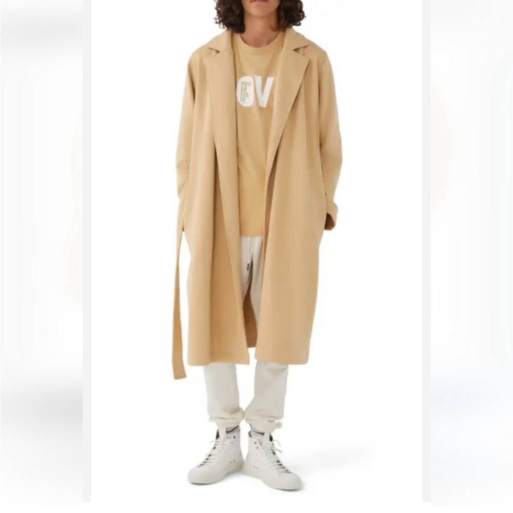 Human Nation XS camel trench coat in cotton